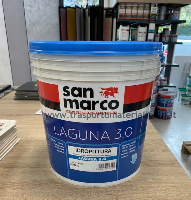 Idropittura lavabile Laguna 3.0 San Marco bianca per interni (Secchio da  1Lt, 4Lt o 14Lt)